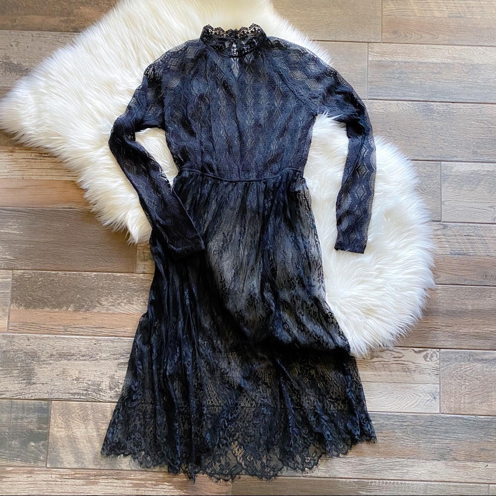 FOREVER 21 lace crochet midi maxi boho witch dress